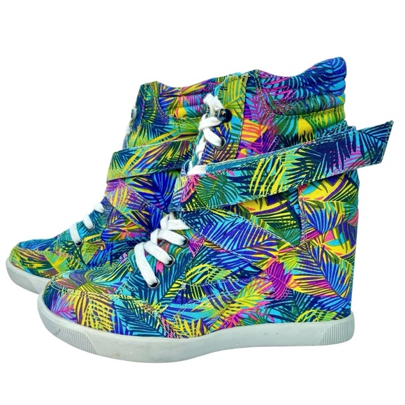 Madonna Material Girl Wedge Sneakers Sz 7 Tropical Coconut Girl Festival Shoes - Picture 6 of 16